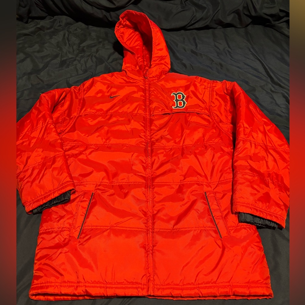 Vintage Y2K Boston Red Sox Nike Team MLB Genuine Merchandise Puffer Coat Size L